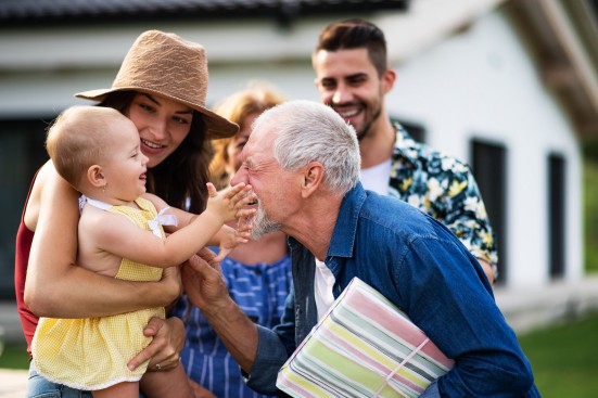 elderly man with family - estate planning